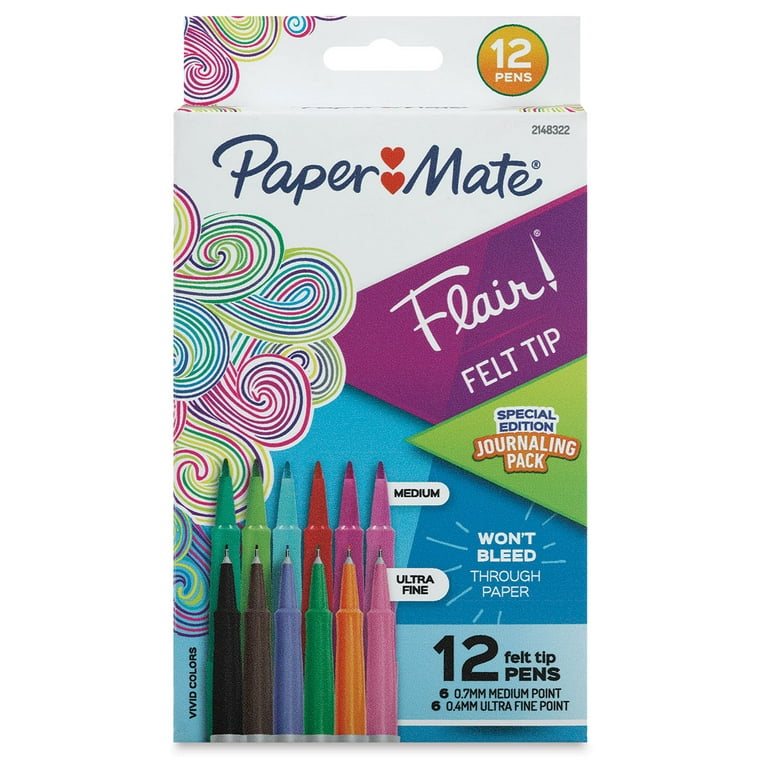 Paper Mate Flair Guard Pens - Journaling Pack, Set of 12 