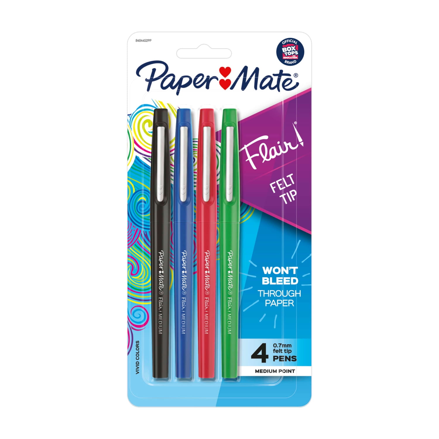 Paper Mate Flair Felt Tip Pens, Medium Point (0.7mm), Business Colors, 4 Count