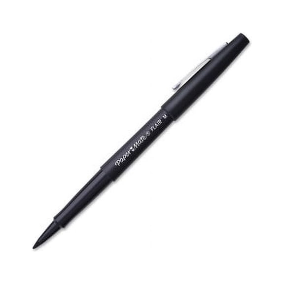Paper Mate Flair Medium Point Porous Markers Medium Pen Point - 1.4 mm Pen Point Size - Bullet Pen Point Style - Black Water Based Ink - Black Barrel - Felt Tip - 36 / Pack