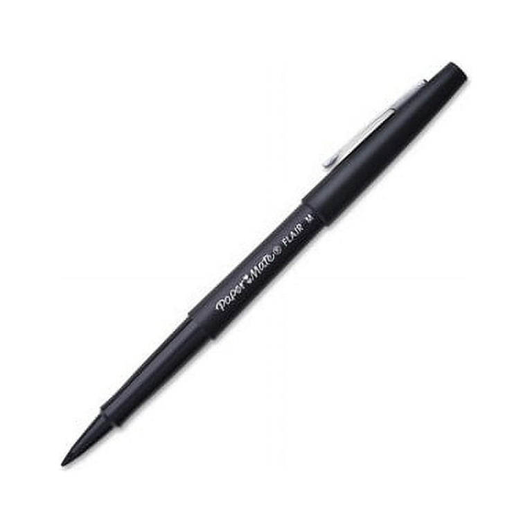 Paper Mate Flair Felt Pen, Medium Point, Black Ink, 4/Pack (84344)