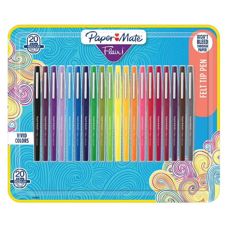 https://i5.walmartimages.com/seo/Paper-Mate-Flair-Pens-Assorted-Colors-Pack-of-20-Won-t-Bleed-Through-Paper_8a5ce4af-ead1-4cdc-88e3-000f850e9245.28fd3d41bc4ee98368cba308f3e7f08a.jpeg?odnHeight=768&odnWidth=768&odnBg=FFFFFF