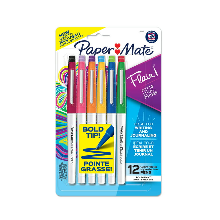 Paper Mate Flair Original - 16 Felt Tip Pens - Assorted Colours