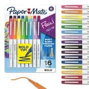 Paper Mate Flair Pens, Felt Tip Pens, Bold Tip (1.2 mm), Assorted Colors, 16 Count