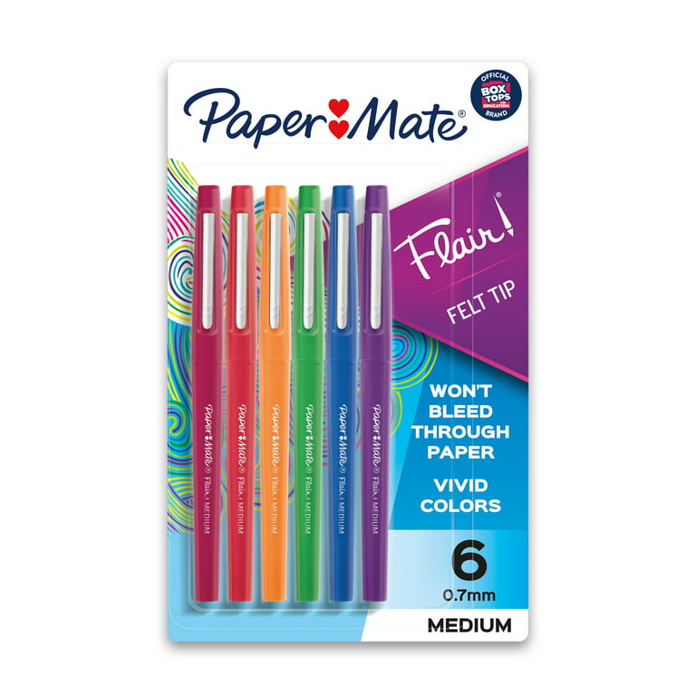 Paper Mate Flair Pens, Medium Point, 0.7 mm, Felt Tip - 2 pens