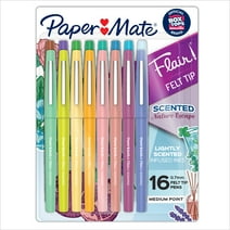 Paper Mate Flair Scented Felt Tip Pens, Assorted Nature Escape Scents and Colors, Medium Point (0.7mm), 16 Count