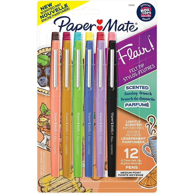 Paper Mate Flair, Scented Felt Tip Pens, Assorted Sunday Brunch Scents