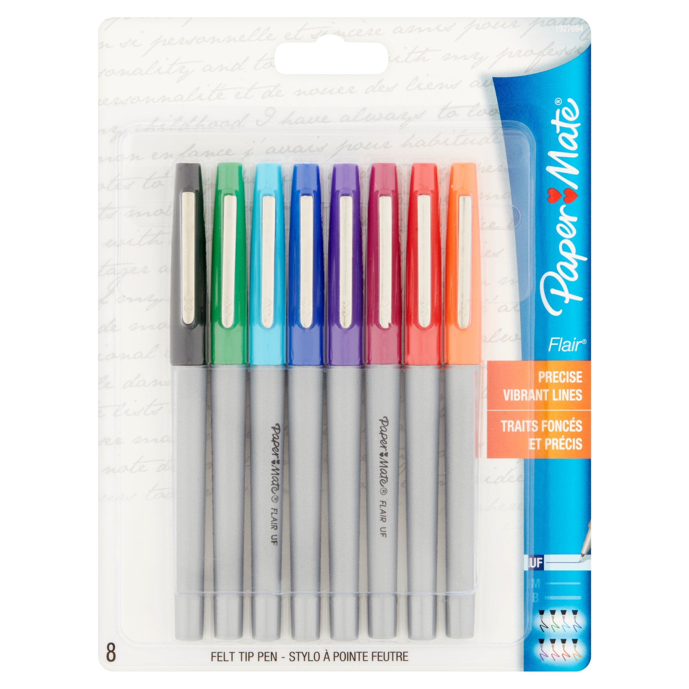 Paper Mate Flair Ultra-Fine Felt Tip Pens, Assorted Colors,