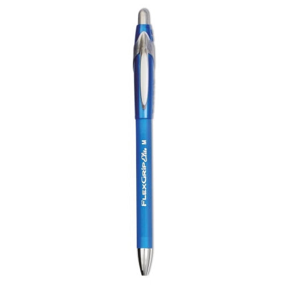Paper Mate Flexgrip Elite Kugelschreiber – 12er-Pack, Mittlere Spitze 1,4 Mm, Blaue Tinte – Grünes Gummigriff-Design