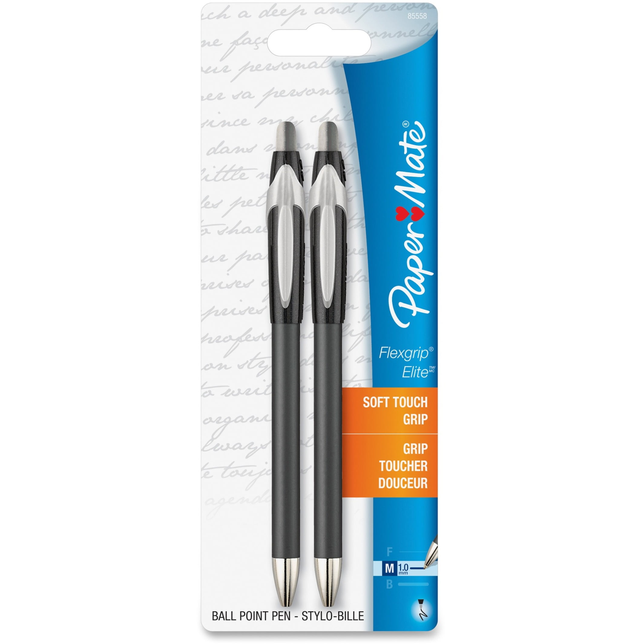 Paper Mate Flexgrip Elite Retractable Ballpoint Pen, Black Ink