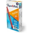 thumbnail image 1 of Paper Mate Gel Pen, Profile Retractable Pen, 0.7mm, Red, 12 Count, 1 of 5