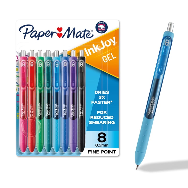 Paper Mate, Gel Pens, Fine Point, Assorted 8 Pack with Bright