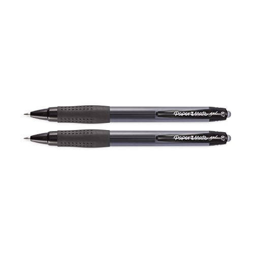 Paper Mate Gel Pens, Medium (0.7mm), Black, 2 Count (Pack of 2)