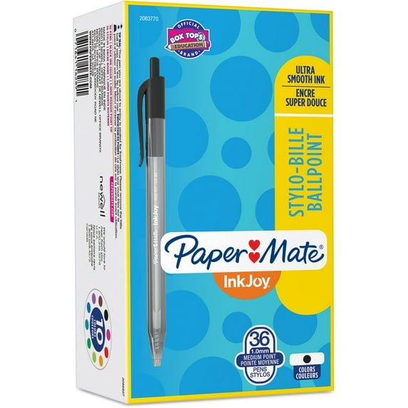 Paper Mate InkJoy 100 RT Retractable Ballpoint Pens Medium Point Black Ink 2083770
