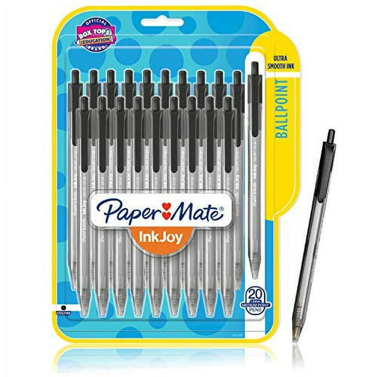Paper Mate InkJoy 100RT Retractable Ballpoint Pens, Medium Point (1.0mm),  Black, 20 Count