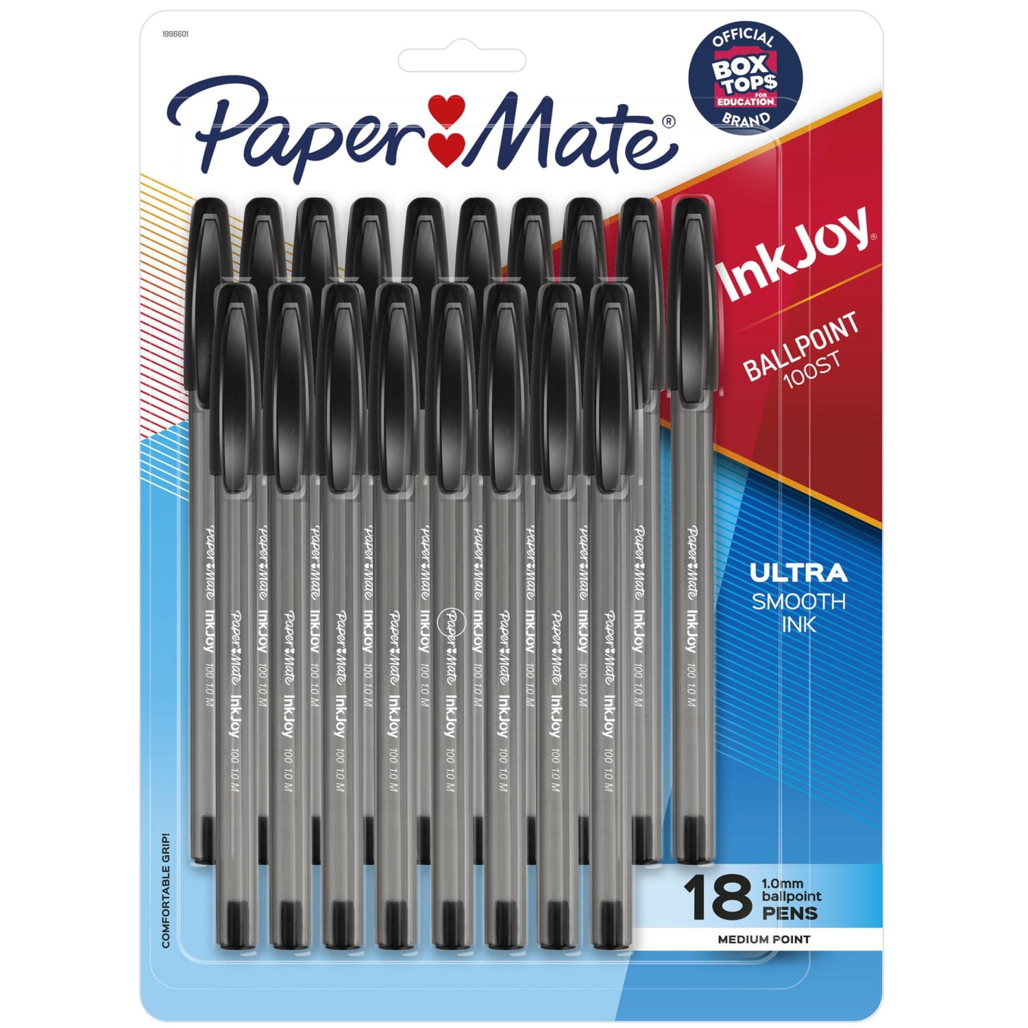 Paper Mate InkJoy 100ST Ballpoint Pens, Medium Point (1.0mm), Black, 18 Count