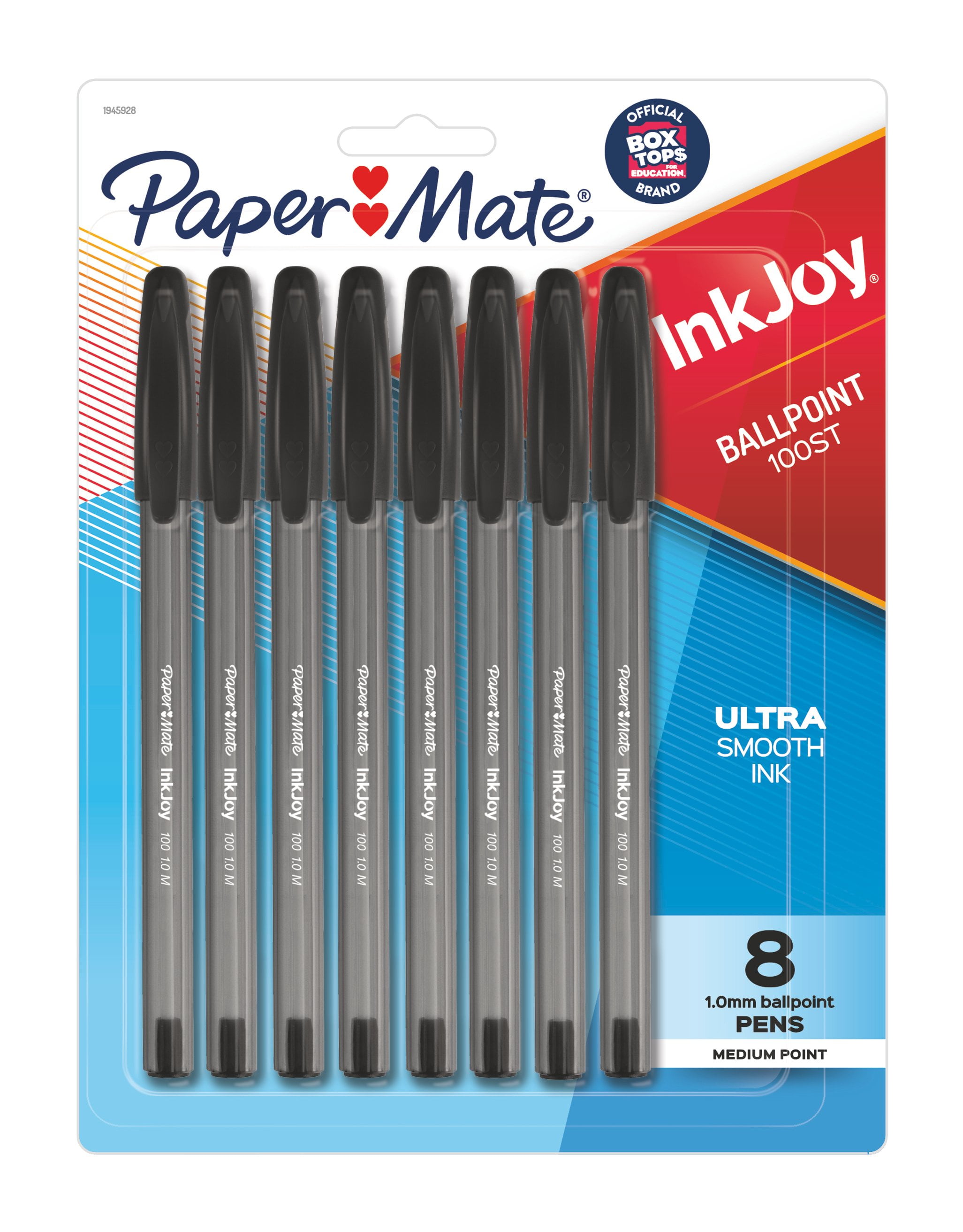 Paper Mate InkJoy 100ST Ballpoint Pens, Medium Point (1.0mm), Black, 8 Count