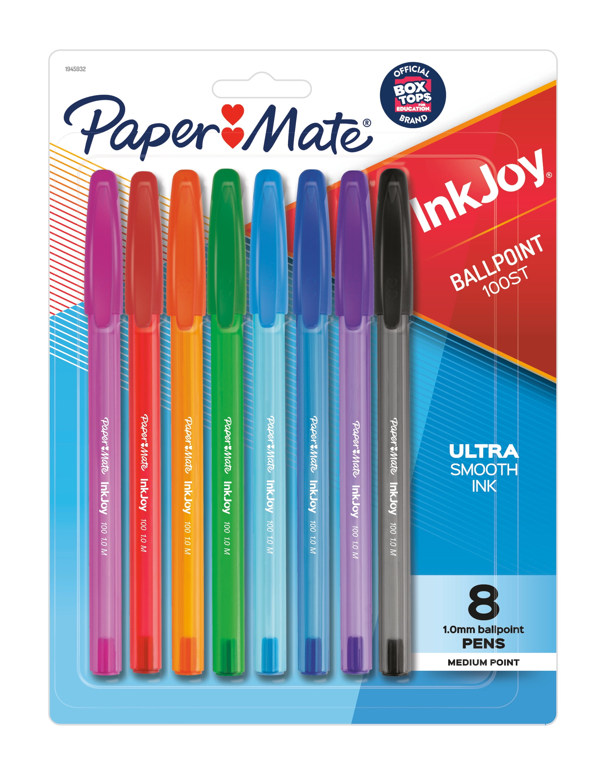 Paper Mate InkJoy Pens, M (1.0 mm), Assorted Inks - 8 pens