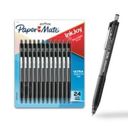 أقلام Paper Mate InkJoy 300 RT القابلة للسحب، نقطة متوسطة، 1.0 مم، براميل شفافة، حبر أسود، عبوة من 24 قطعة