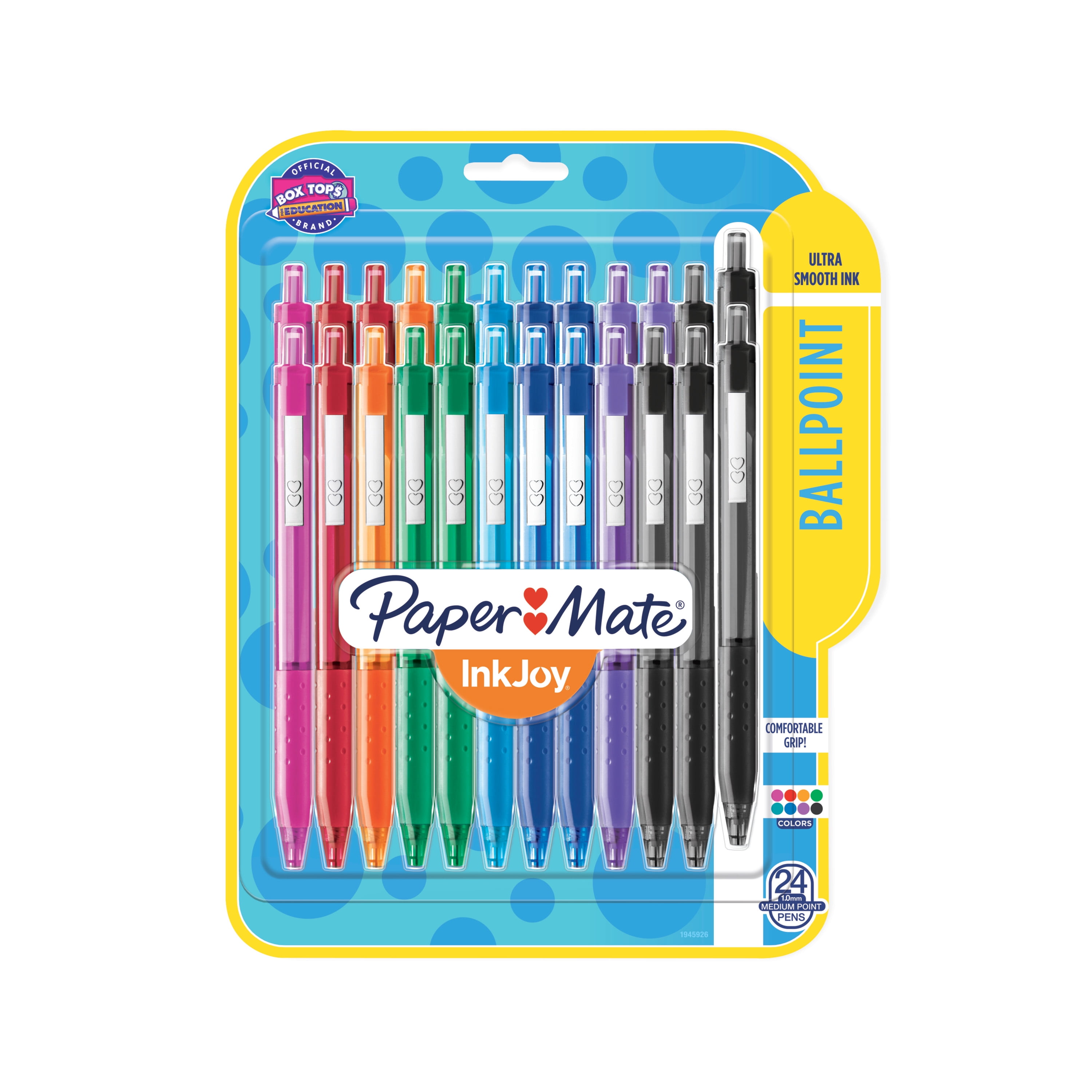 Bright Writers Colored Ink Retractable Ballpoint Pens - Set of 6 - Ooly