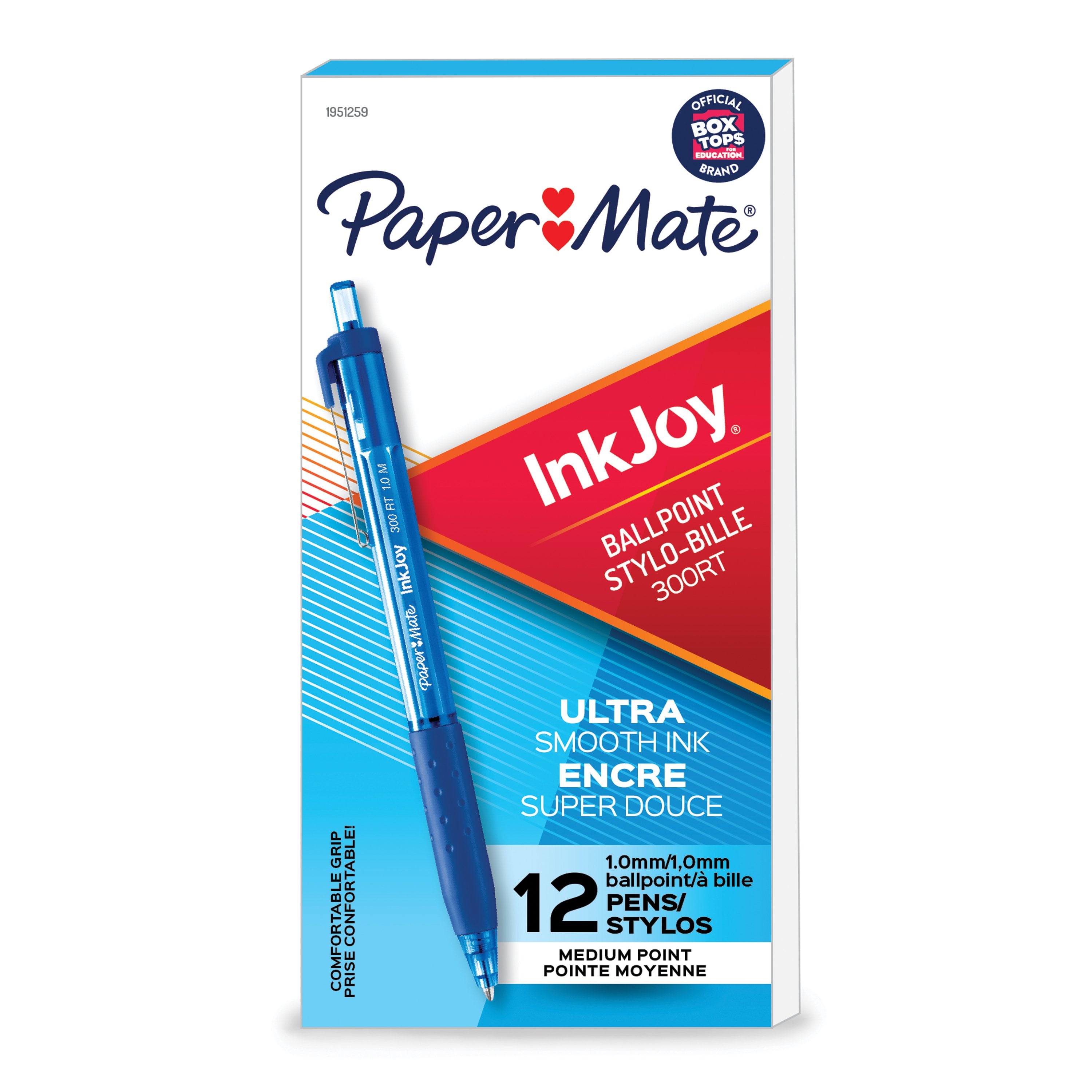 Paper Mate InkJoy 300RT Retractable Ballpoint Pens, Medium Point (1.0mm), Blue, 12 Count
