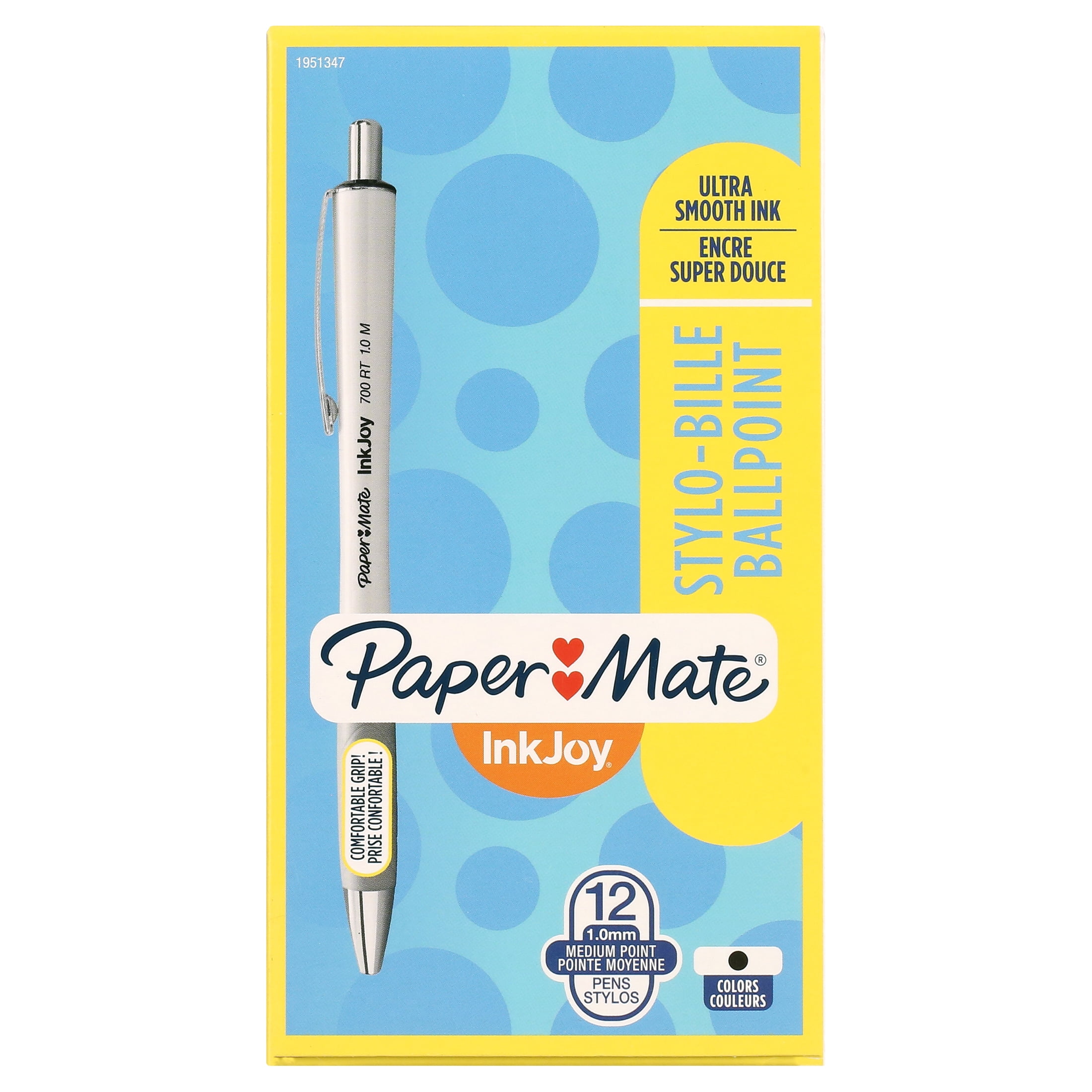 Paper Mate InkJoy 700RT Retractable Ballpoint Pens, Medium Point (1.0mm), Black Ink, 12 Count
