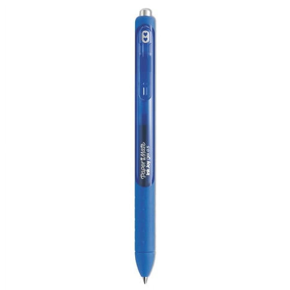 Paper Mate InkJoy Gel Pen, Retractable, Fine 0.5 mm, Blue Ink, Blue Barrel, Dozen, Each