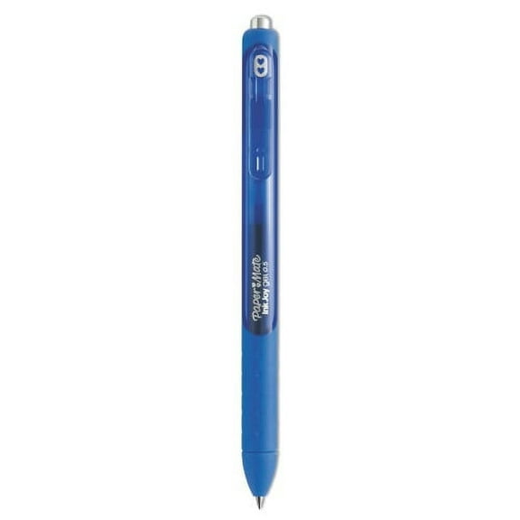 Paper Mate InkJoy Gel Pen, Retractable, Fine 0.5 mm, Blue Ink, Blue Barrel, Dozen, Each