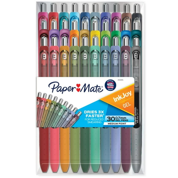 Paper Mate InkJoy Pens, Gel Pens, Medium Point (0.7 mm), Assorted, 30 Count