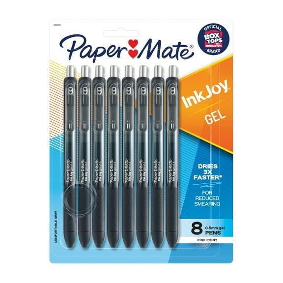 Paper Mate InkJoy Gel Pens, Fine Point (0.5mm), Black, 8 Count