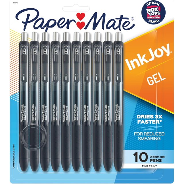 Paper Mate InkJoy Gel Pens, Fine Point, Black, 10 Count