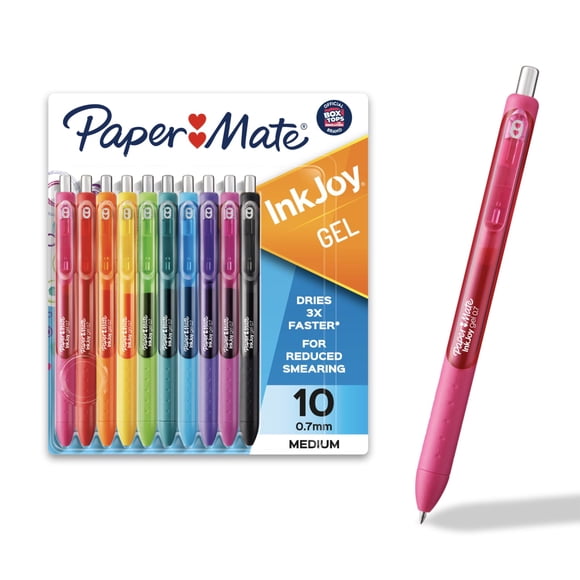 Paper Mate InkJoy Gel Pens, Medium Point (0.7 mm), Assorted Colors, 10 Count