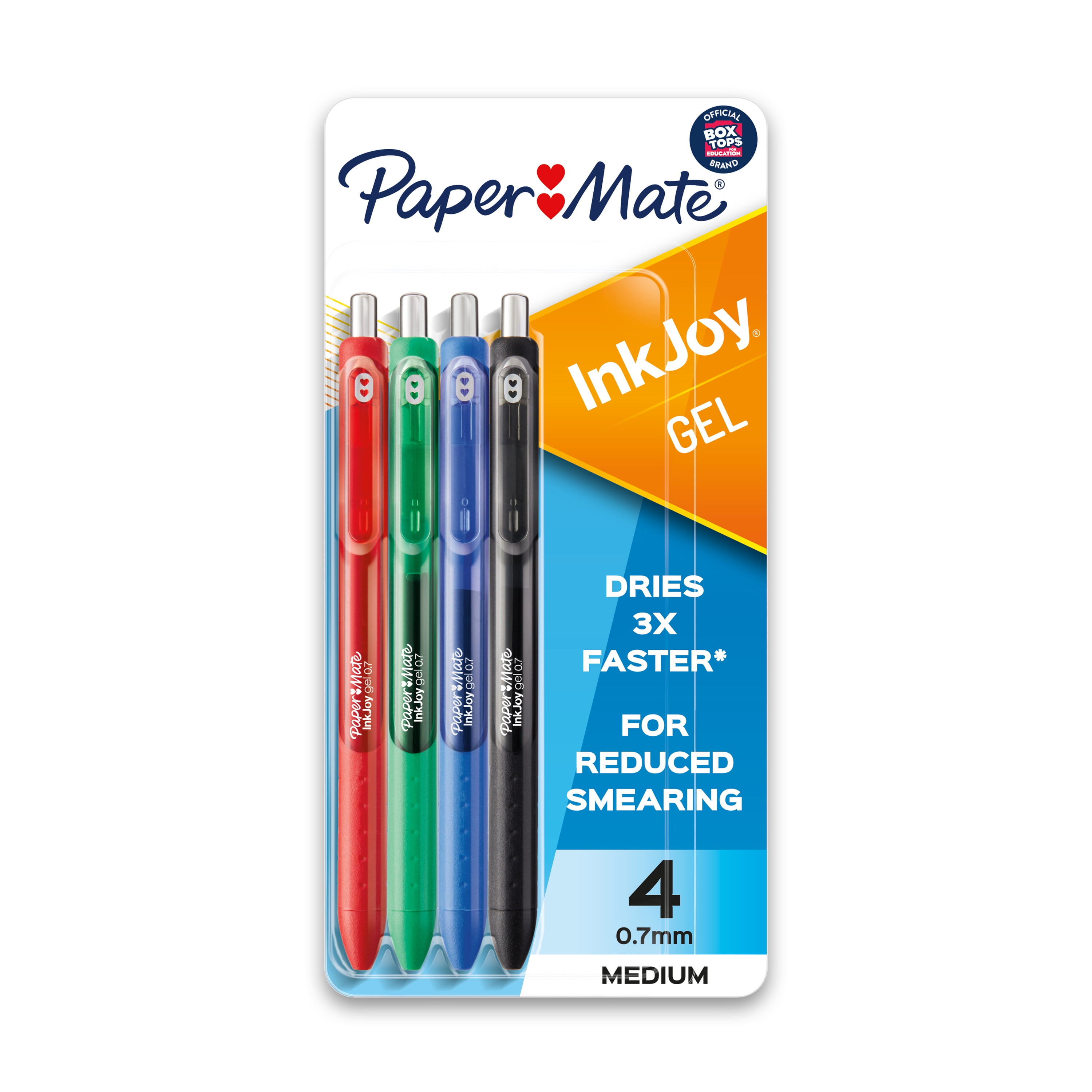 Paper Mate InkJoy Gel Pens, Medium Point (0.7mm), Assorted Colors, 4 Count