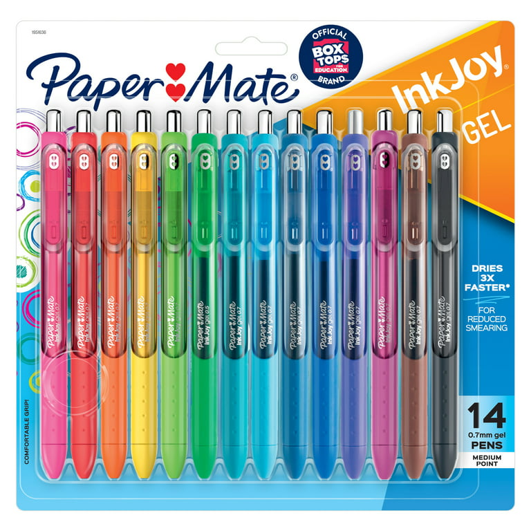 Papermate Gel 8 Color Set Medium Black, Blue, Green, Orange, Pink, Purple,  Red, Turquoise - Kingpen