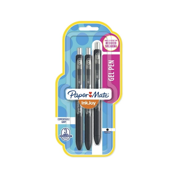 Paper Mate InkJoy Gel Pens, Medium Point, Black, 3-Pack