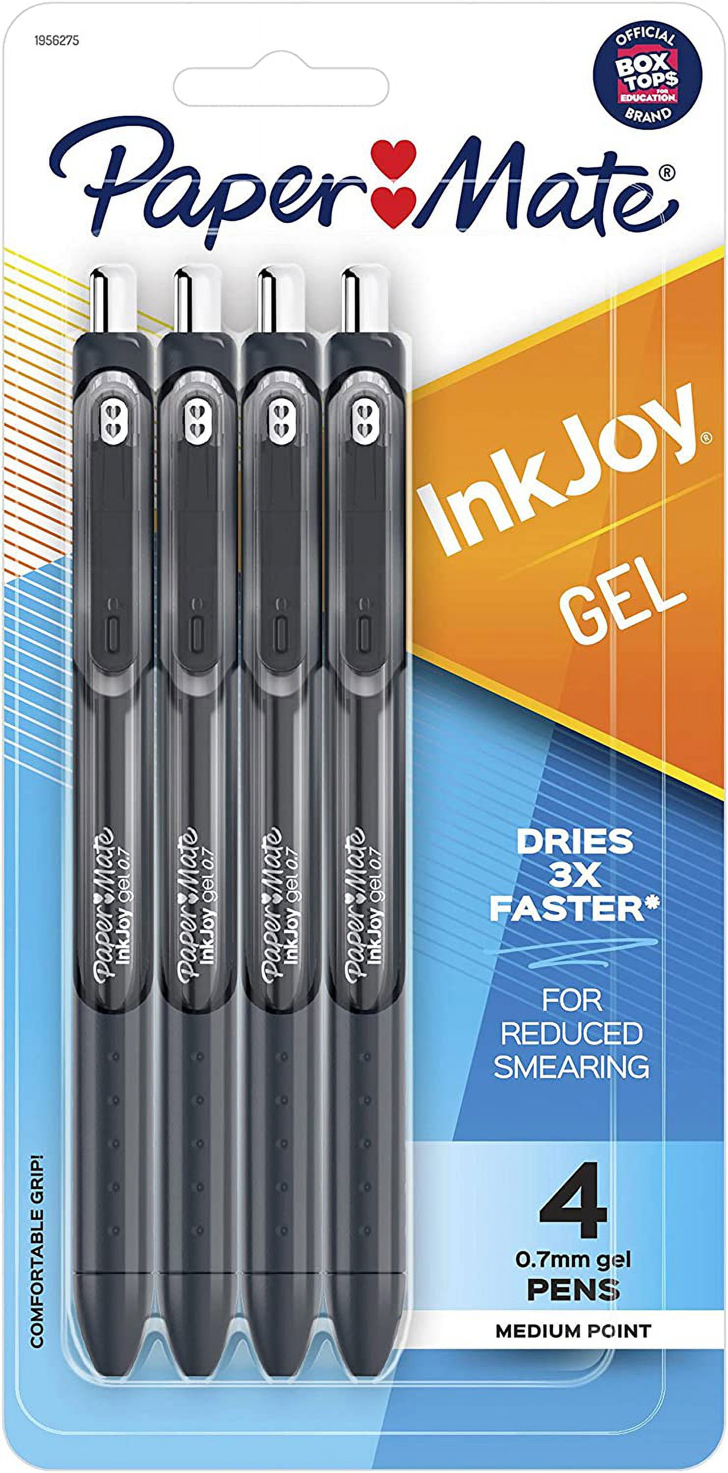 Paper Mate InkJoy Gel Pens, Medium Point, Black, 4 Count