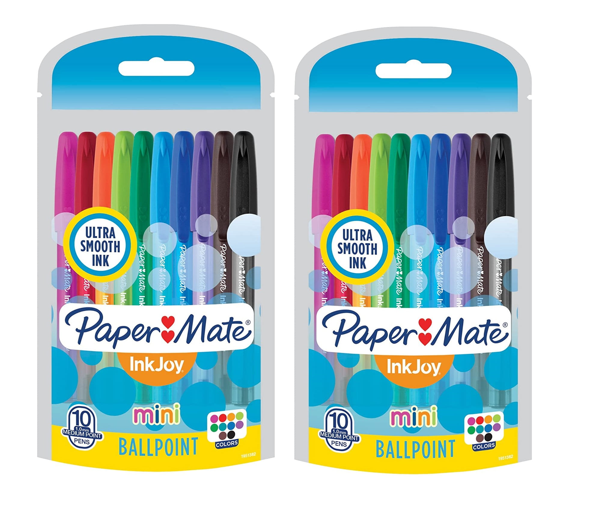 Paper Mate InkJoy Mini Ballpoint Pens, Medium Point, Assorted, 10 Pack