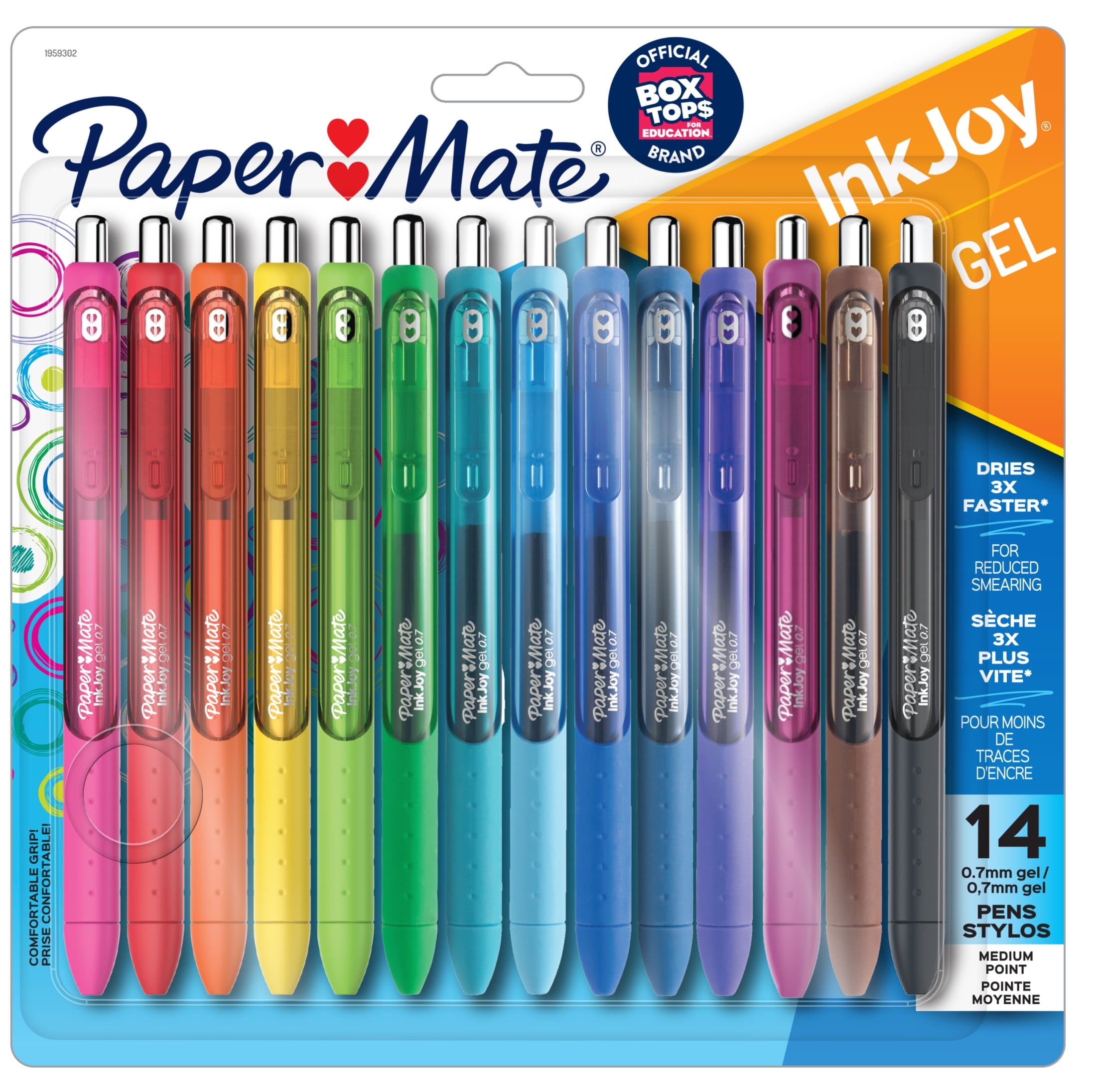 Paper Mate InkJoy Pens, Gel Pens, Medium Point (0.7 mm), Assorted Colors, 14 Count