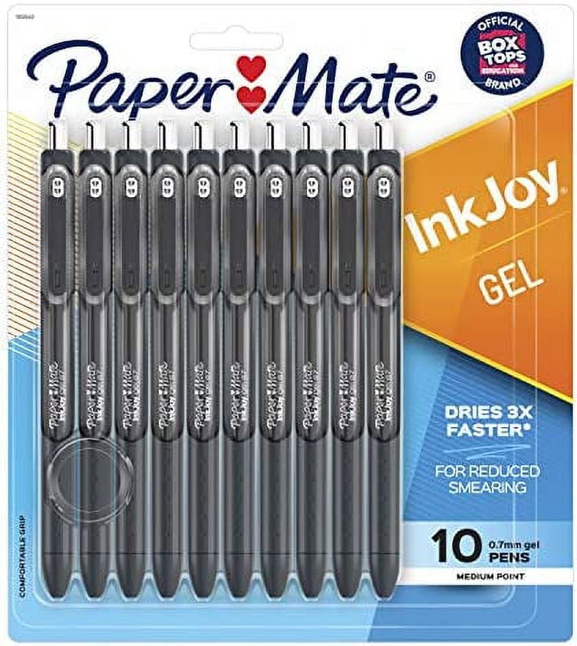 Paper Mate InkJoy Pens, Gel Pens, Medium Point (0.7 mm), Black, 10 Count