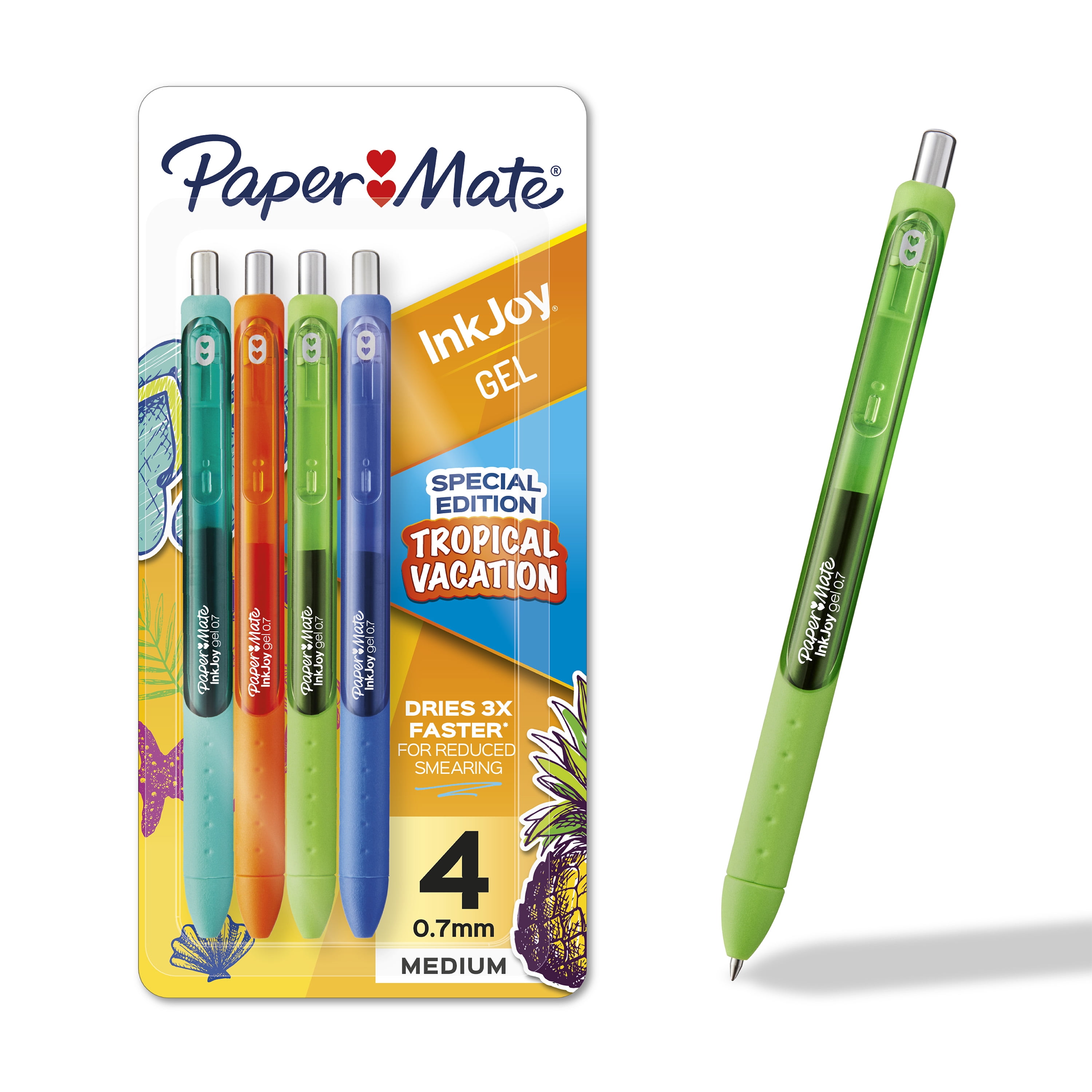 Paper Mate InkJoy Pens, Gel Pens, Medium Point (0.7 mm), Tropical Vacation, 4 Count