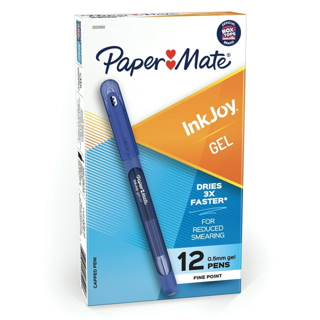 Paper Mate InkJoy Retractable Gel Pens, Fine Point (0.5mm), Blue Ink ...