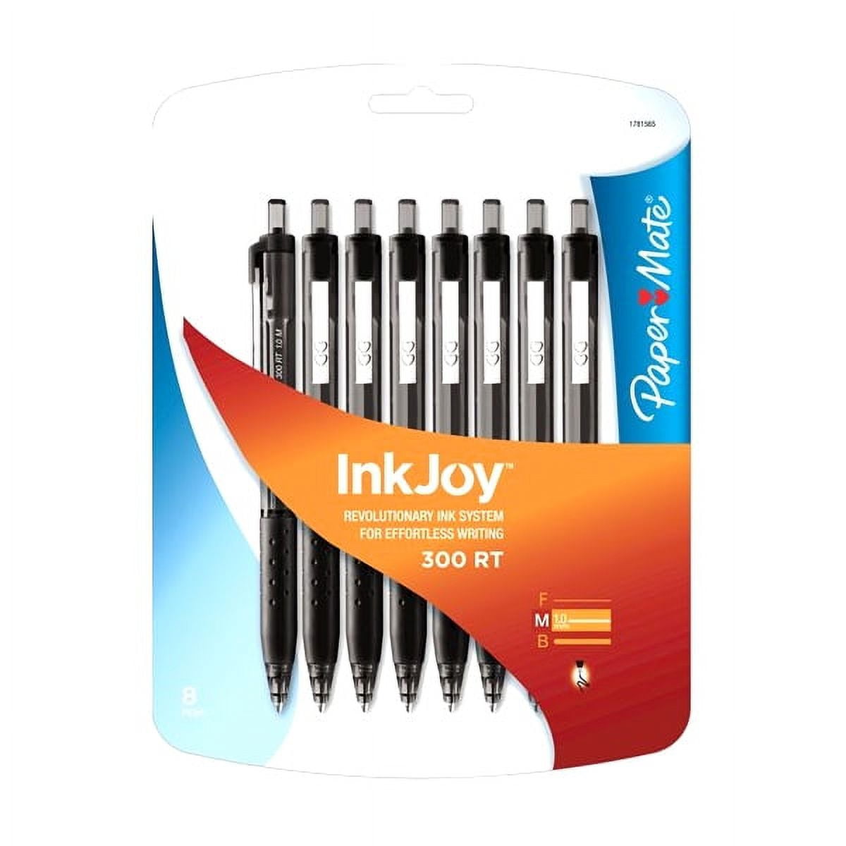 1781565 Paper Mate 300RT Effortless Glide Ballpoint Pen - Medium Pen Point Type - Black Ink - 8 / Pack