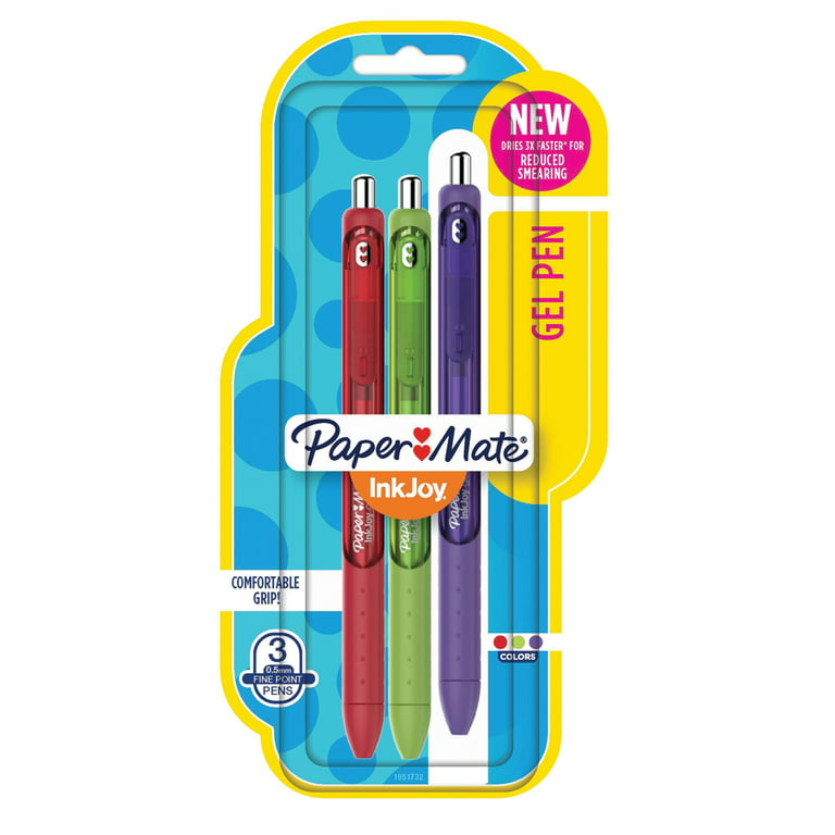 Paper Mate® Inkjoy® Gel Pen Set, .5mm, 3-Color Set, Red & Two