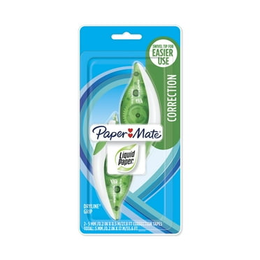 Paper Mate Liquid Paper DryLine Grip Correction White Tape, 2 Count