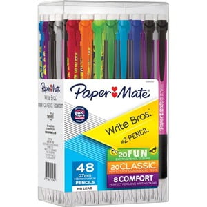 Paper Mate Mechanical Pencils, Write Bros. Classic #2 Pencil, Great for Standardized Testing, 0.7mm, 24 Count