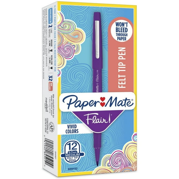 Paper Mate, PAP8450152, Flair Point Guard Felt Tip Marker Pens, 12 / Dozen