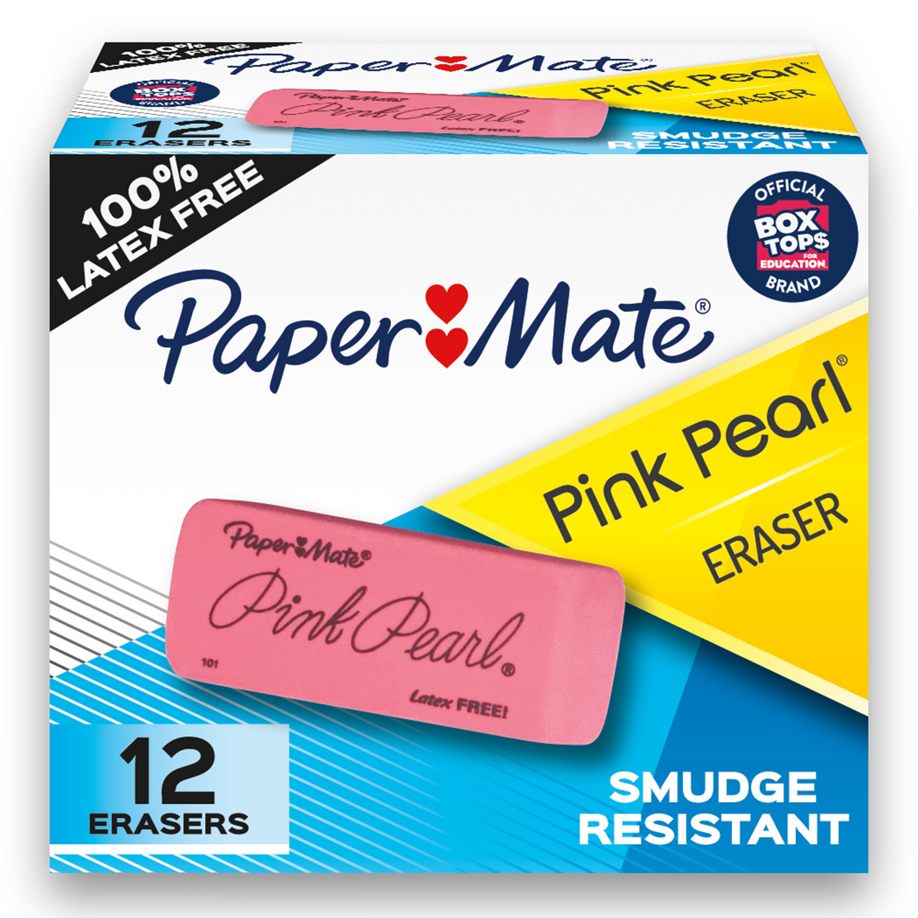 Paper Mate Pink Pearl Erasers, Large, 12 Count - image 1 of 8