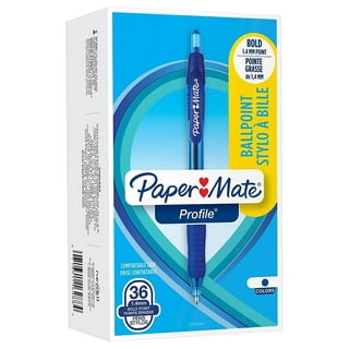 Paper Mate Profile Retractable Ballpoint Pens Bold (1.4 mm) Blue - 2 Count