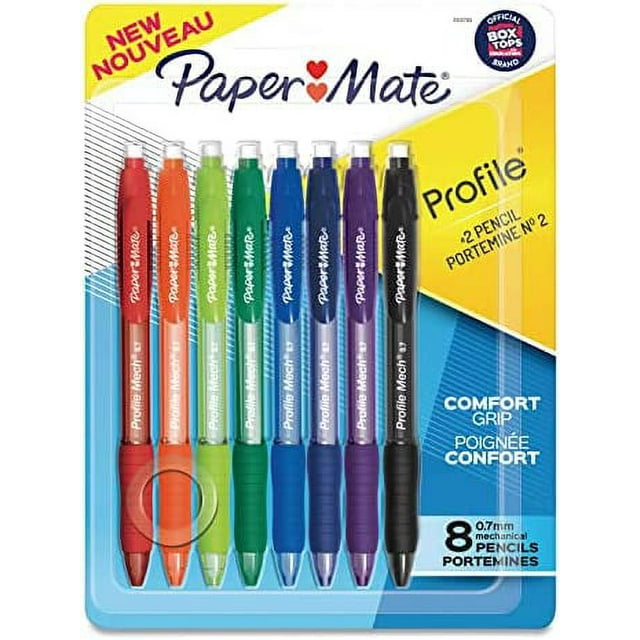 Paper Mate® Profile Mech® Mechanical Pencil Set, 0.7mm #2 Pencil Lead, Great for Home, School, Office Use, Assorted Barrel Colors