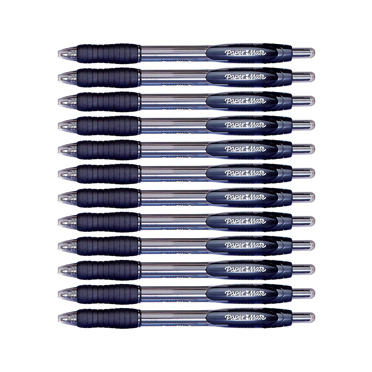 Paper Mate Profile Retractable Ball Point Pen, 1.4mm, Bold Point, Pack of 12 (Black)