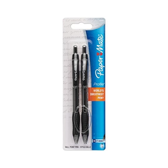 Paper Mate Profile Retractable Ballpoint Pens, Bold (1.4mm), Black, (Pack of 10)